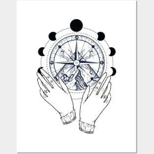 Hands And Compass Posters and Art